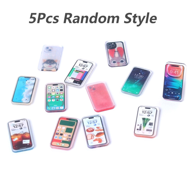 Phone Accessories Europe - **5Pcs 1:12 Dollhouse Miniature Mobile Phone