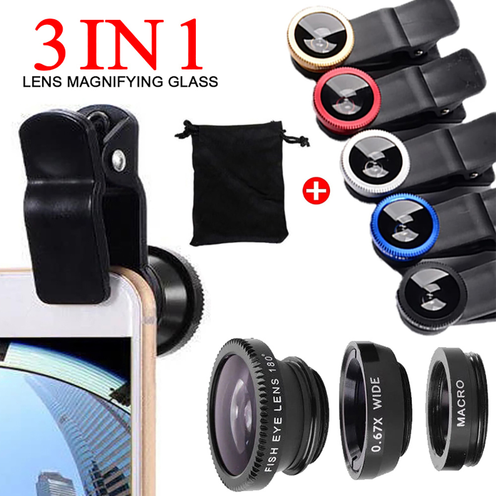 Universal 3 in 1 Fish Eye Lens - Lens Camera Clip ulasan dan harga
