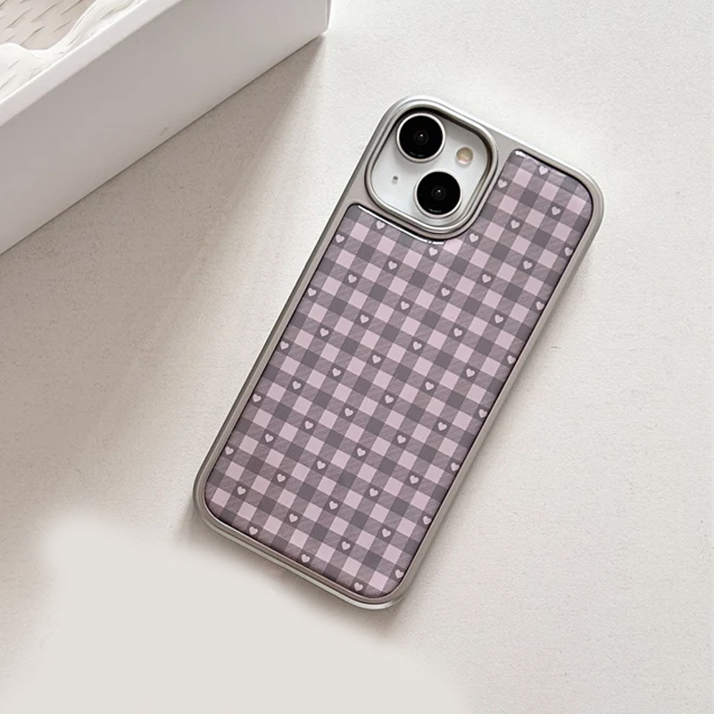Pink Purple Heart-Shaped Check - Phone Accessories For Girls ulasan dan harga