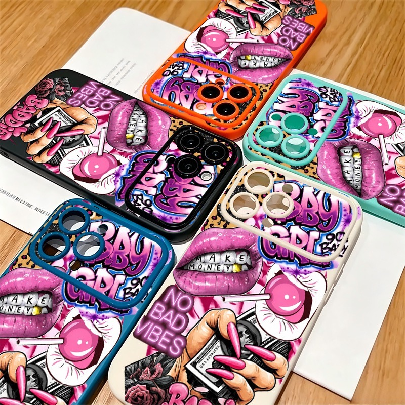 Hip Hop Pink Lips Baby Girl Gr - Phone Accessories For Girls ulasan dan harga