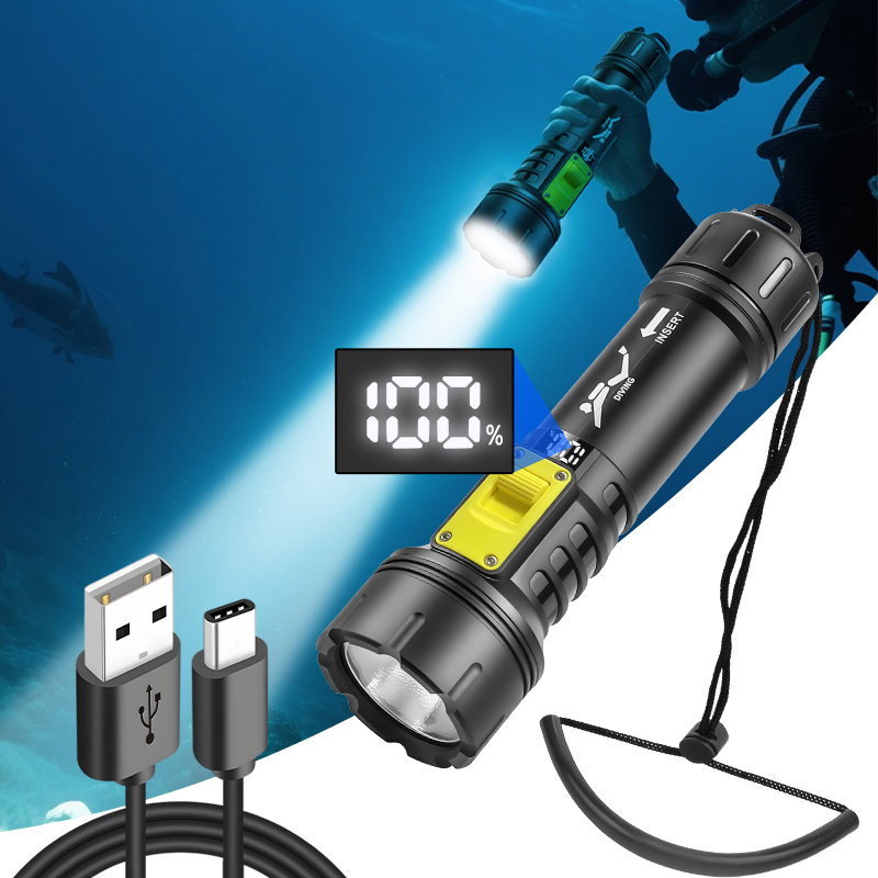 New XHP70 Diving Flashlight IP - Led Flash Case ulasan dan harga
