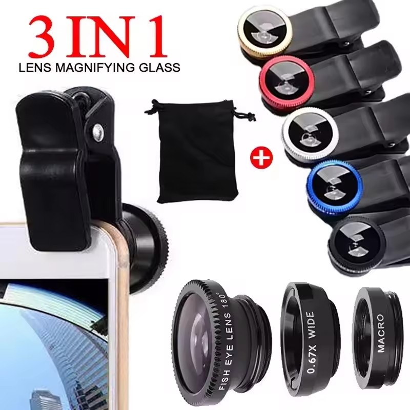 3 In 1 Fisheye Phone Lens 0.67 - Lens Camera Clip ulasan dan harga