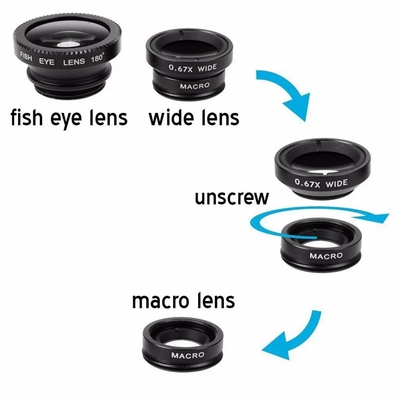 3 In 1 Fisheye Phone Lens 0.67 - Lens Camera Clip ulasan dan harga