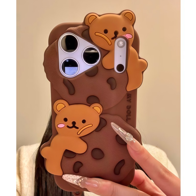 3D Cartoon Kawaii Biscuit Bear - Phone Accessories For Girls ulasan dan harga