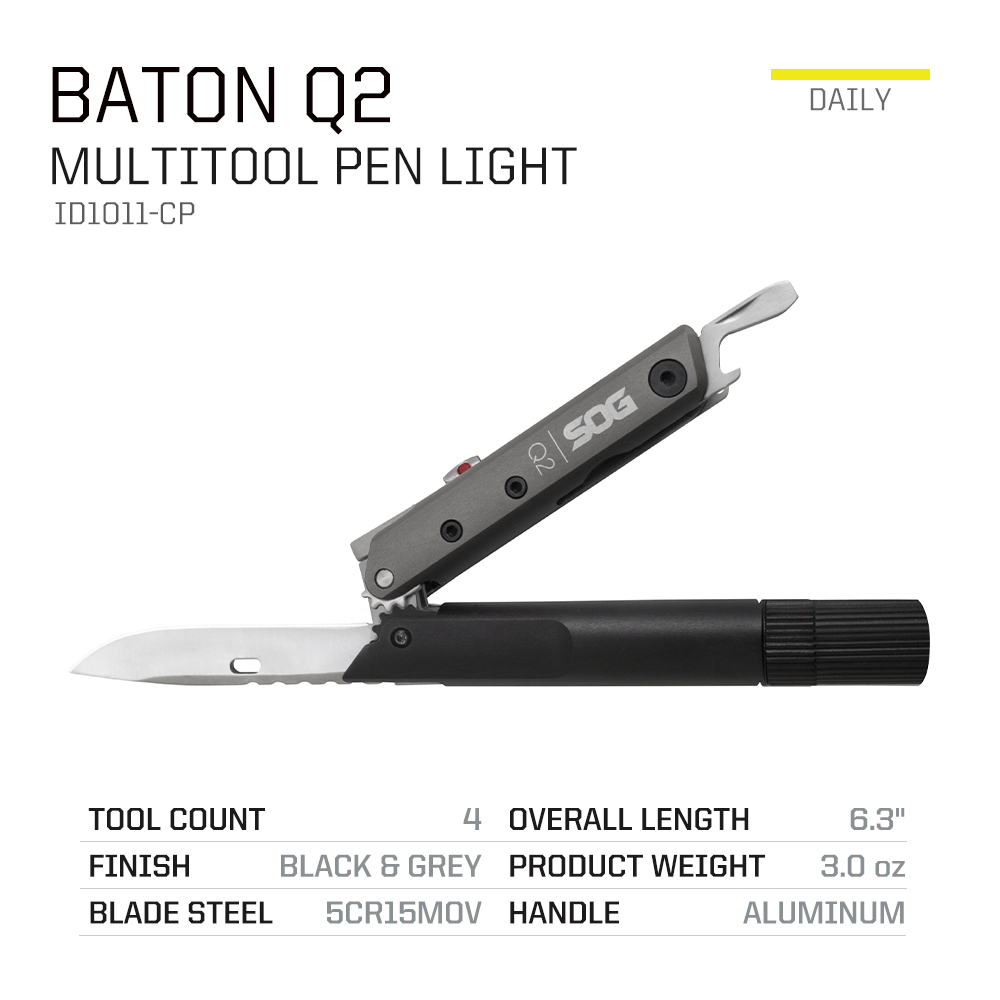 SOG BATON Q2 4 in 1 Multi-Tool - Led Flash Case ulasan dan harga